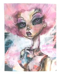 Original Fashion Girl Doll Painting Thayer Art OOAK French Boudior Not A Print - Bild 1 von 5