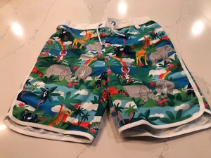 Mini Boden Boys 11-12Y Jungle Print Lined Swim Trunks Swim Suit Board Shorts - Picture 1 of 6