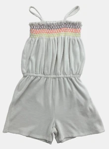 Girl's Tucker + Tate Summer Romper, White Terry, Smocking on Top Edge, Size M 8 - Picture 1 of 7