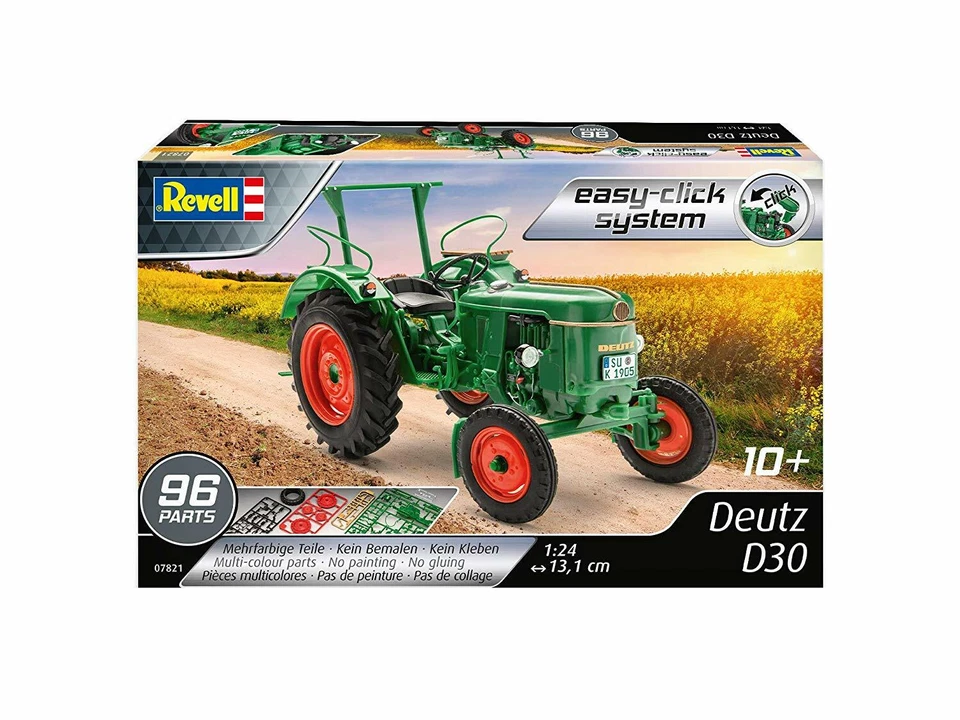 REVELL 1:24 KIT EASY CLICK SYSTEM INCASTRO TRATTORE DEUTZ D30 PARTI 96 ART 07821 - Immagine 1 di 1