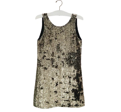FAITH CONNEXION gold sequin shift dress sz S - Image 1 of 4