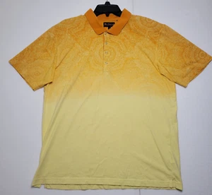 Ben Sherman Polo Shirt Mens Size XXL Ombre Orange /Yellow Snap Button Geometric - Picture 1 of 14