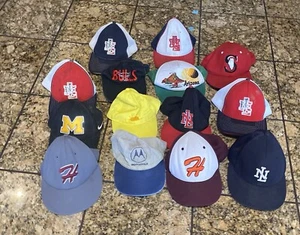 Pre Owned Large Variety Group Of (14) Youth Adjustable Sports Hats - Picture 1 of 3