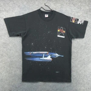 VTG Star Trek Shirt Mens Large Black USS Enterprise NCC-1701 AOP 1991 USA 90s - Picture 1 of 21