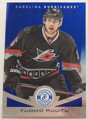 2013-14 TUOMO RUUTU TOTALLY CERTIFIED BLUE PARALLEL #114 HURRICANES #30/50 - Image 1 of 2
