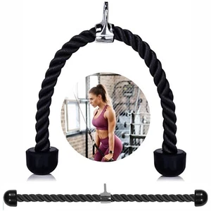 Tricep Rope Gym Multi Push Up Pull Press Down Attachment Cable Cord Bodybuilding - Picture 1 of 12