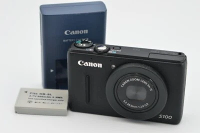 Canon Digital Camera PowerShot S100 Black 12.1 MP W/Charger, Battery - Image 1 of 4