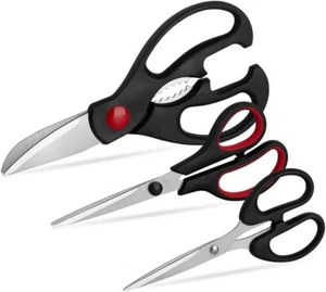 Kitchen Shears Set - QtoiKce Kitchen Scissors 3 Pack All Purpose Poultry Shears - Picture 1 of 6