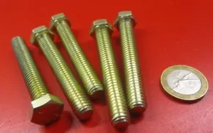 Tap Bolt, FT, GRADE 8 Yellow Zinc Chromate 3/8"-16 x 2.50" Length, 5 pc - Picture 1 of 11