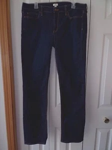 New J.CREW STRETCH Dark Blue Cotton Straight Leg Jeans Sz 32 R - Picture 1 of 4