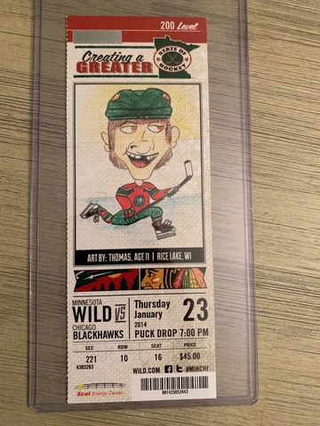 2013-14 Minnesota Wild NHL Official Mint Ticket Stubs - pick any game! Cover