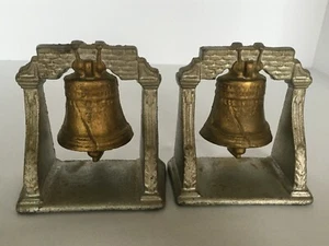 Liberty Bell Buchstützen Vintage Bibliothek Wohnkultur schwere amerikanische Geschichte Metall - Bild 1 von 8