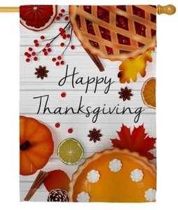 Thanksgiving Pies Sublimated House Flag - Picture 1 of 1