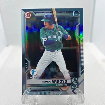 2021 Bowman Draft 1st Edition Sky Blue Foil Edwin Arroyo #BD-74 - Image 1 of 2