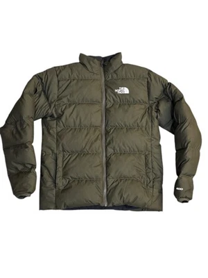 North Face 600 Puffer Jacket Youth XL Khaki Green Black Reversible Unisex Teens - Image 1 of 4