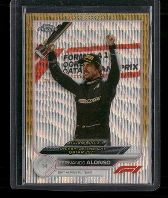 2022 Topps Chrome Formula 1 #191 Fernando Alonso Gold Wave 28/50 CJ - Image 1 of 2