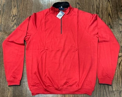 BOBBY JONES GOLF PERUVIAN PIMA COTTON LONG SLEEVE 1/4 ZIP SHIRT RED *NEW* XL - Imagem 1 de 4