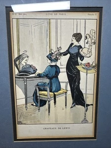 LUXE DE PARIS N°2 (MAI 1913) - PLANCHE III, Chapeaux De Lewis Antique Fashion - Picture 1 of 6
