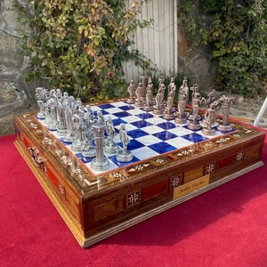 Luxury Chess Set with Drawers Crusaders Pieces Personalized, Christmas Gift 🎁 - Picture 1 of 10