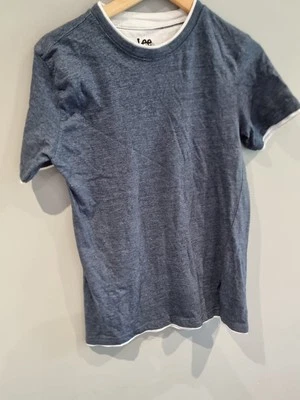 Lee Men T-Shirt Long Sleeves Casual Blue Stretch Cotton Blend Pullover size S - Image 1 of 4