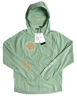 Chaqueta de Correr Nike Chicago Marathon Repel Reflectante Con Capucha Embalable Azul Verde Foto 1 de 2