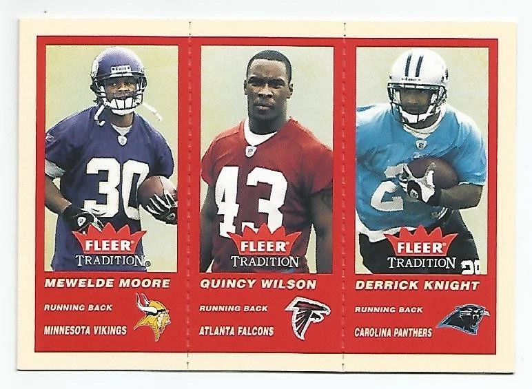 MEWELDE MOORE/QUINCY WILSON/DERRICK KNIGHT RC #360 2004 FLEER TRADITION - Image 1 of 1