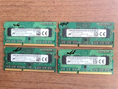 (LOT OF 4) OEM!! MICRON 4GB 1Rx8 PC3L-12800S DDR3 MEMORY RAM MT8KTF51264HZ-1G6E1 - Image 1 of 2
