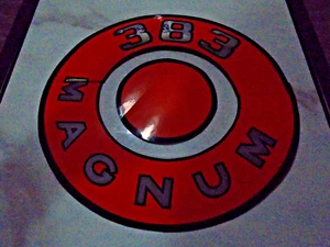 1968-72 Reproduction Mopar 383 Magnum Air Cleaner Decal Set Orange - Foto 1 di 1