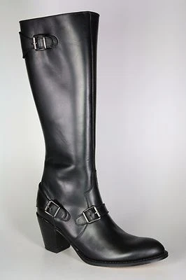 7373 Sendra Stivali Nero Stivali Alti Rahmengenähter Stivali IN Pelle Foto 1 de 3