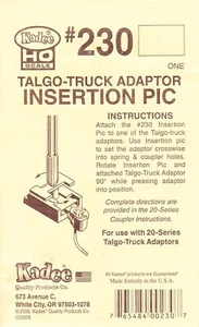 Kadee #230 Talgo-Truck adaptor Insertion Pic - Picture 1 of 4