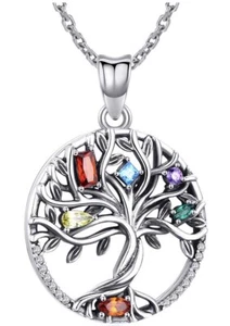 Silver Pendant 925 , Tree Of Life Necklace For Woman Cubic Zirconia UK Best - Picture 1 of 1