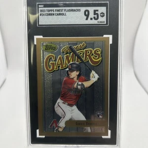 2023 Topps Finest Flashbacks Gamers #14 Corbin Carroll RC - ROY! SGC 9.5 Graded - Picture 1 of 2