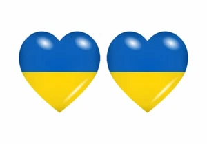 2x Sticker Flag Heart Ua Ukraine - Picture 1 of 1