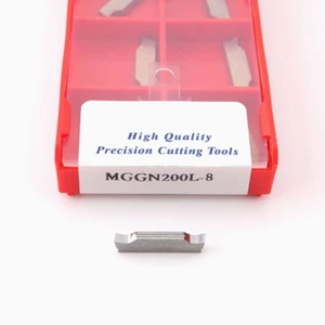 10P MGGN200L-8 2.0mm CNC Carbide Grooving Inserts MGGN200 For Aluminium - Picture 1 of 4