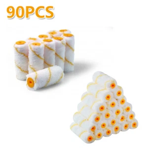 90 Rollen 4" Zoll Mini Farbroller Abdeckungen Mine Gold Streifen Weich Gewebt 1/2" Nap - Bild 1 von 10