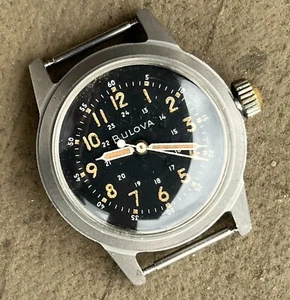 Serviced Vintage Bulova A17A MIL-W-6433A 10BNCH US Military Wristwatch Steel - Picture 1 of 16
