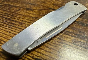 (P) CASE XX 059 L SS FOLDING KNIFE SINGLE BLADE USED Aluminum Handle 1991 - Picture 1 of 8