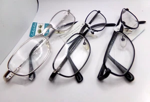 3 READING GLASSES  +2.75 Classic Vintage style compact Reader Black Silver Tones - Imagen 1 de 2