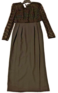 Donna Morgan VTG Cocktail Evening Dress NWT Women 4 Black Sheer Lace Long-Sleeve - Picture 1 of 11