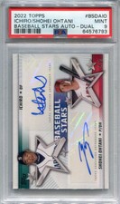 2022 Topps Baseball Stars Autographs BSDAIO Ichiro Ohtani Dual Auto 4/5 PSA 9