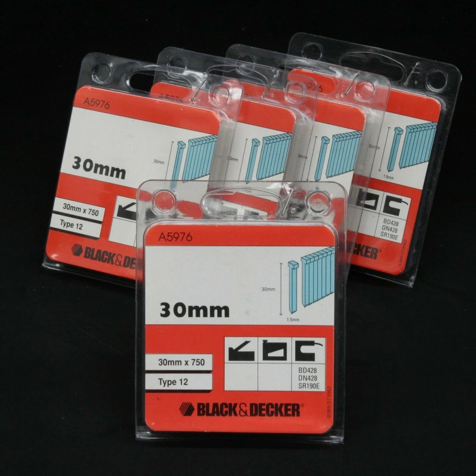 Black & Decker A5976 Typ 12 Nägel 30mm BD428 DN428 SR190E, FIXFEST (5 Packungen) - Bild 1 von 1