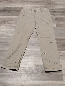 Vineyard Vines Men’s 32 x 32 Flag Whale Embroidered Flat Front Club Pants - Picture 1 of 10