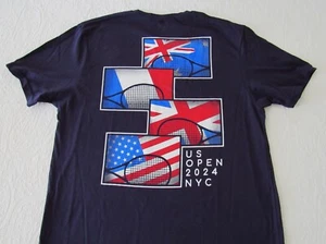 NWT! USTA U.S. OPEN 2024 NYC SLAM FLAG TEE T-SHIRT NAVY LIMITED EDITION SZ LARGE - Picture 1 of 6