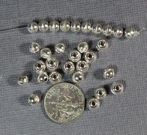 100 Sterlingsilber 5 mm Bank hergestellt Perlen erhöhte Naht Menge 100 - Bild 1 von 6