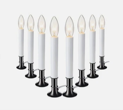 Electric Window Candle Light Glass Bulb - Home Decor 48” Cord 4 or 8 Pack Avail - Image 1 of 4