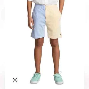 NWT Polo Ralph Lauren PASTEL STRIPE COLORBLOCK Knit Shorts Boy's XL 18/20 PONY - Picture 1 of 7