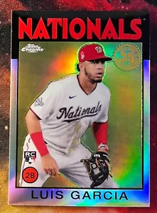 2021 Topps Chrome Luis Garcia Rookie Refractor RC Insert #86BC-19 Nationals - Picture 1 of 2