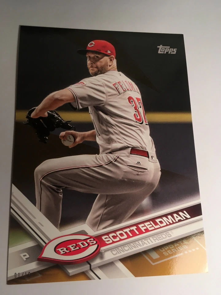 2017 Topps Update Jumbo 5x7 Scott Feldman Reds US285 #'d 01/10 Gold - Image 1 of 1