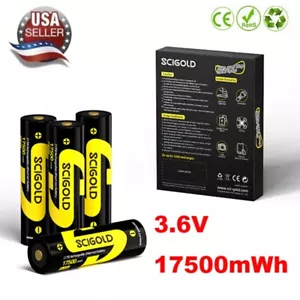 Scigold 3.6V 17500mWh Rechargeable Battery Lithium Protected Button Top 72mm - Picture 1 of 16