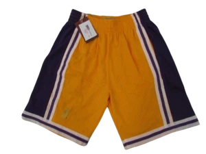 1996-97 Los Angeles Lakers Mens Sizes Mitchell & Ness Yellow Swingman Shorts $85 - Picture 1 of 7